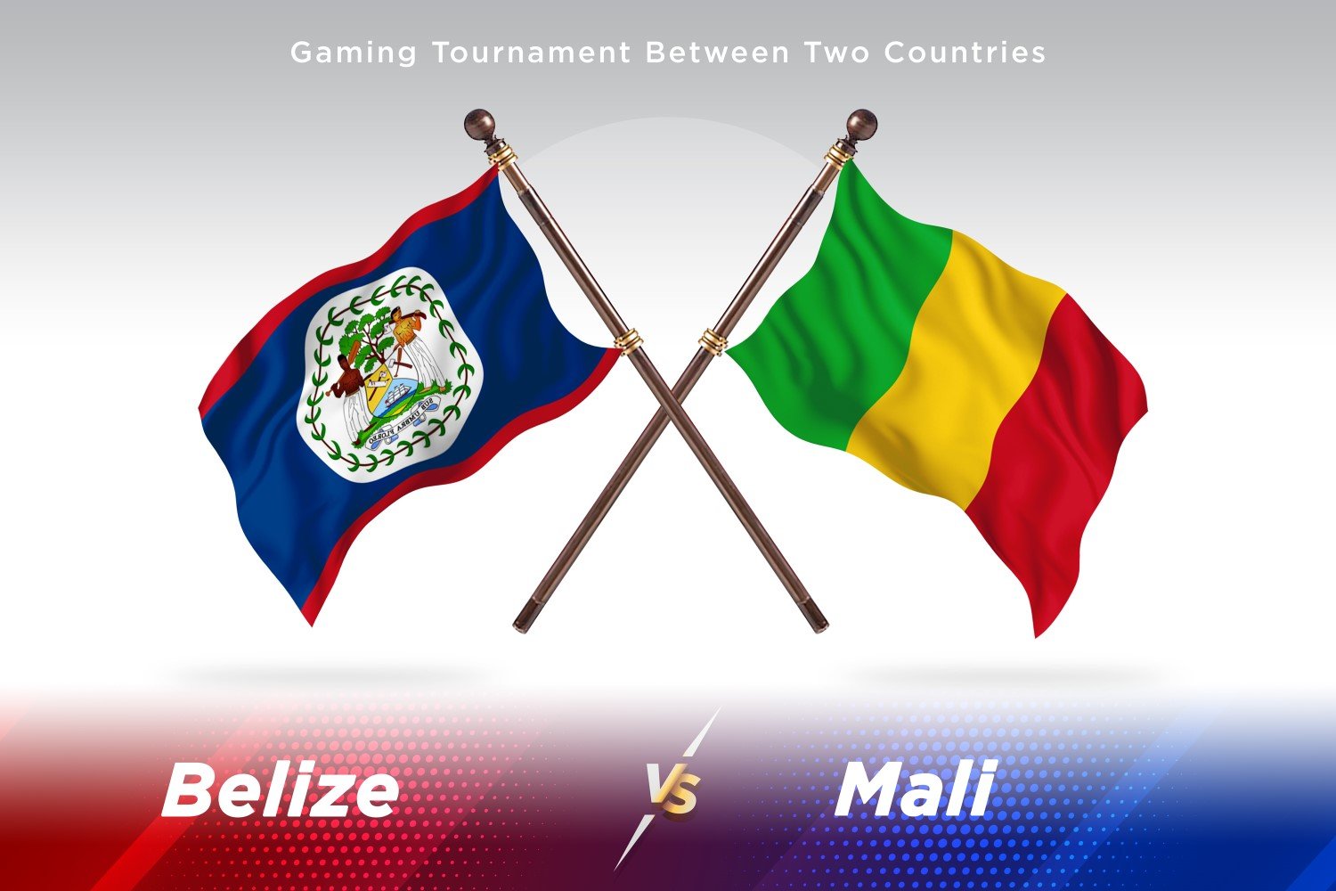 Belize versus Mali Two Flags