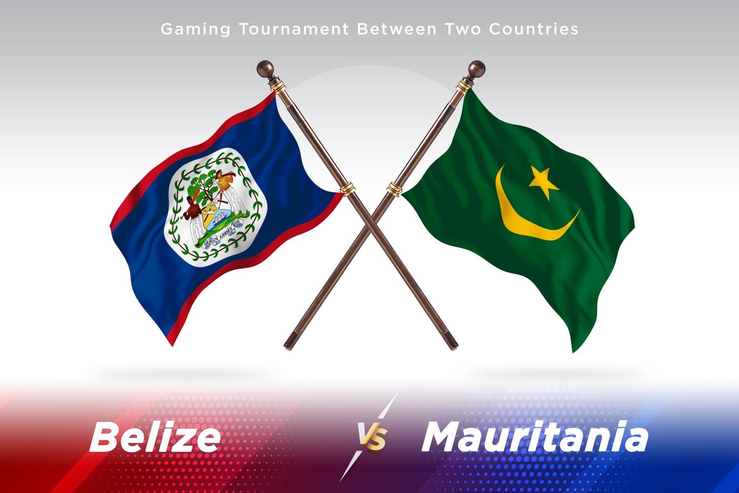 Belize versus mauritania Two Flags