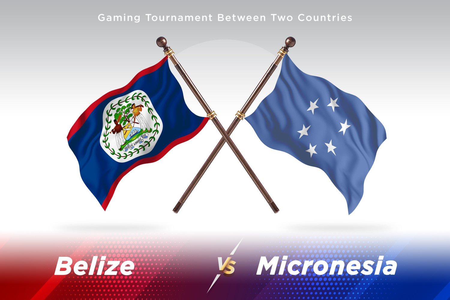 Belize versus Micronesia Two Flags