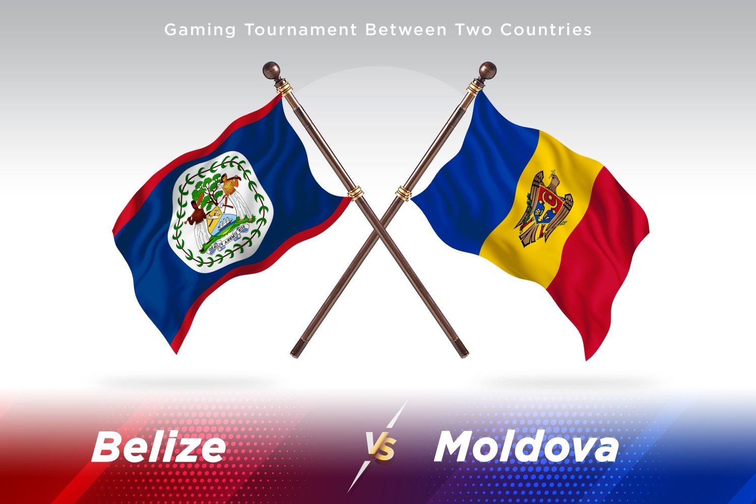 Belize versus Moldova Two Flags