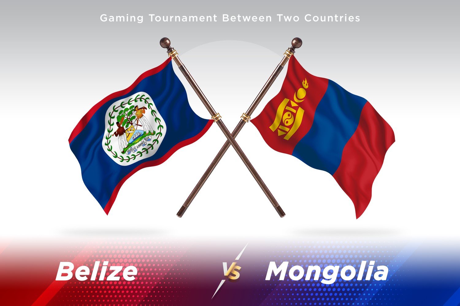 Belize versus Mongolia Two Flags