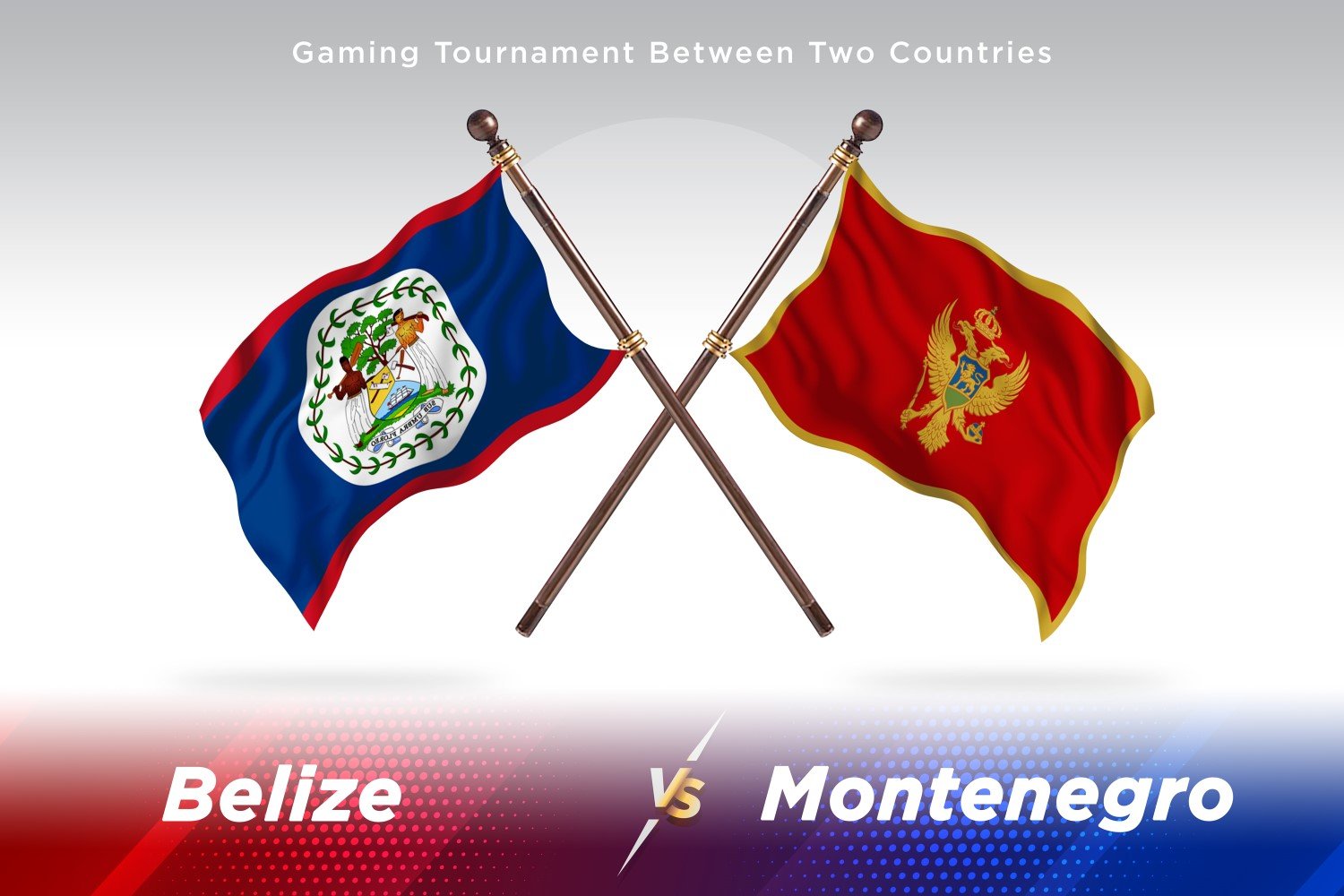 Belize versus Montenegro Two Flags