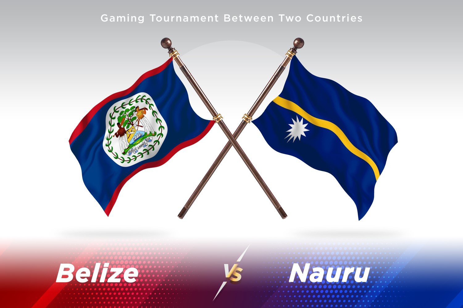 Belize versus Nauru Two Flags