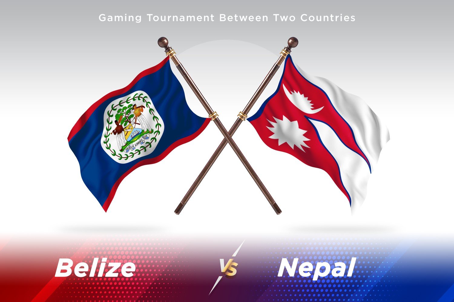 Belize versus Nepal Two Flags