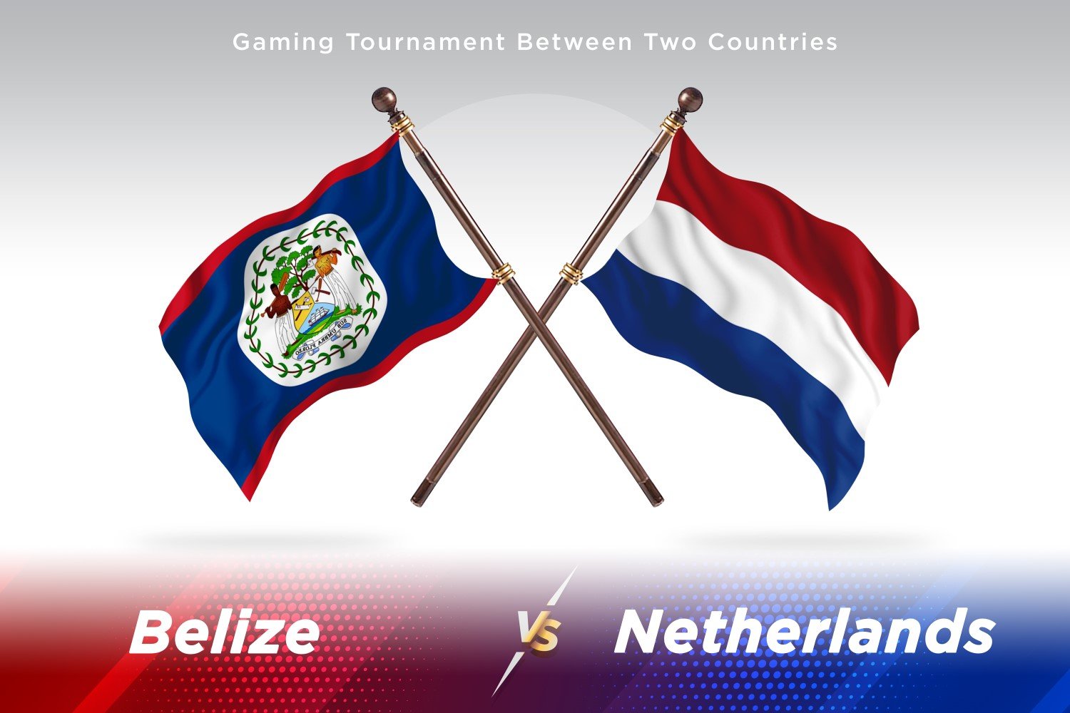 Belize versus Netherlands Two Flags