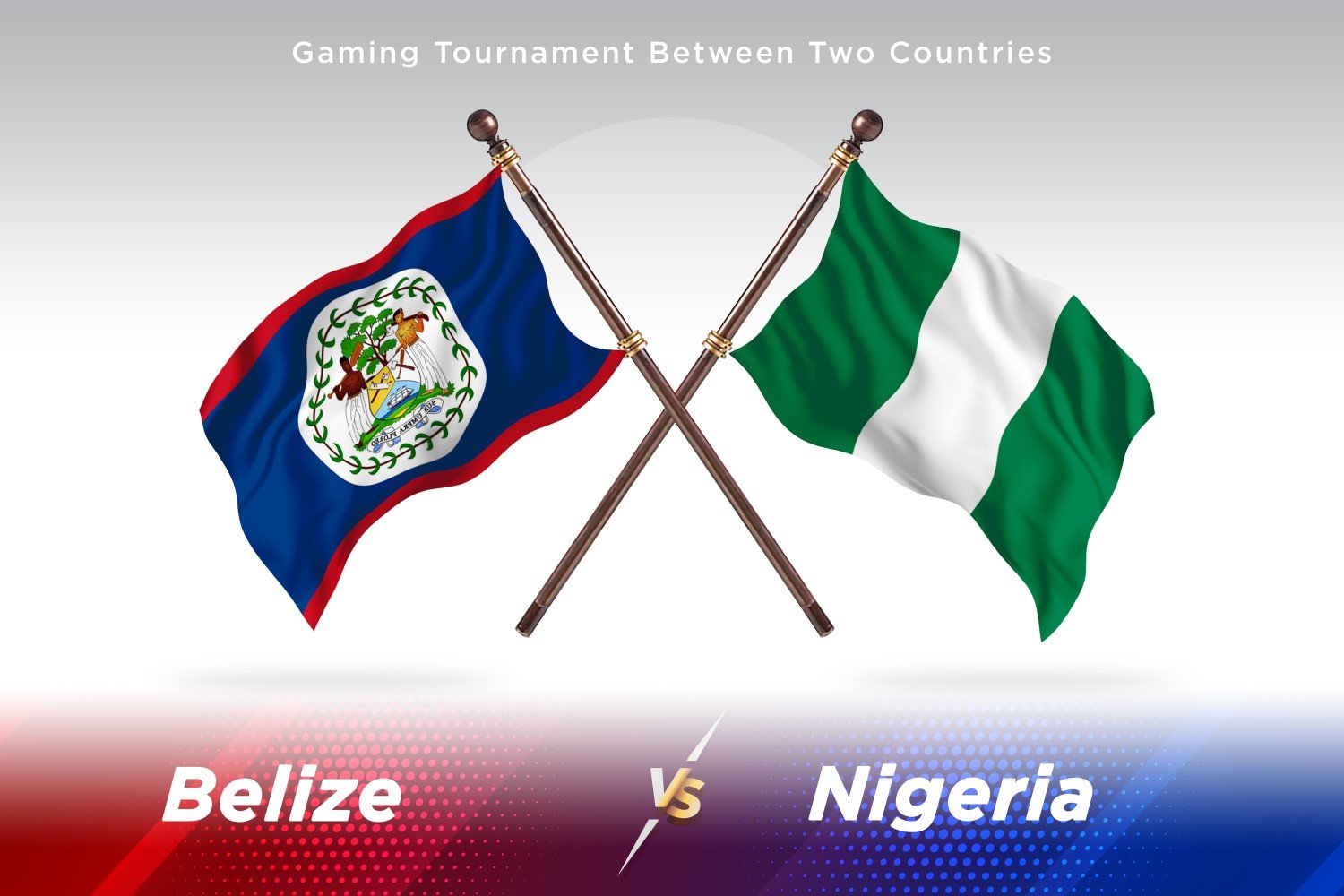 Belize versus Nigeria Two Flags