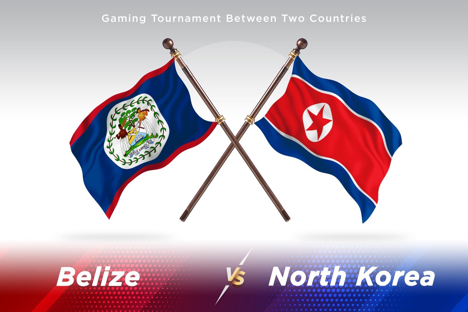 Belize versus north Korea Two Flags