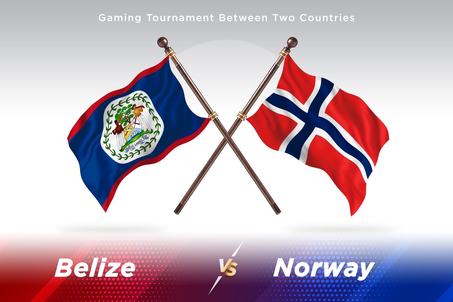 Belize versus Norway Two Flags