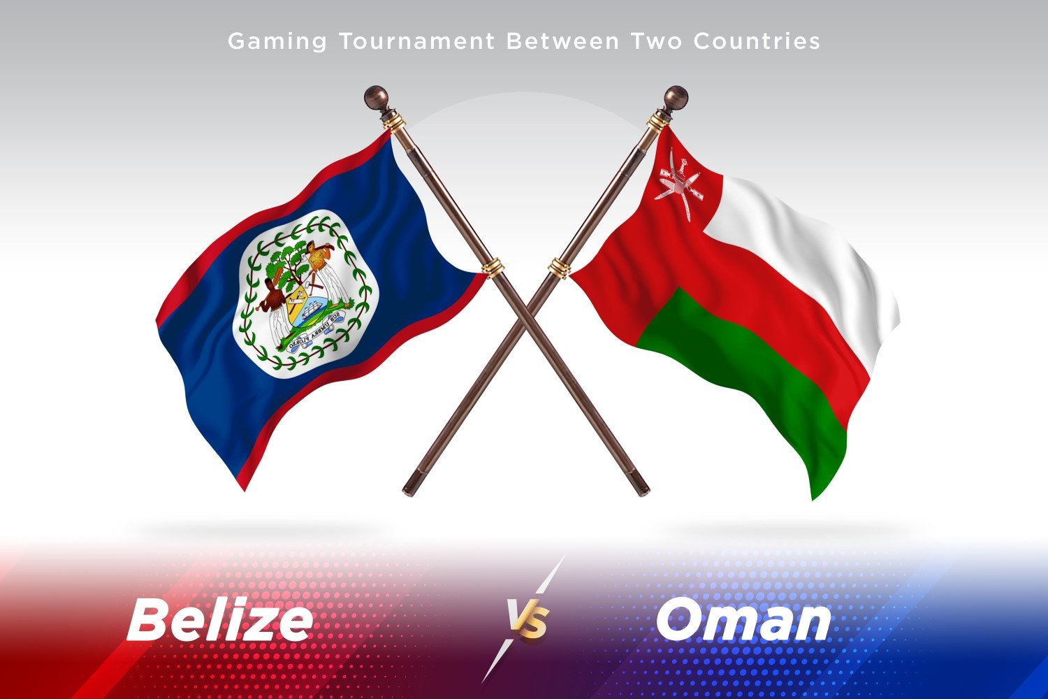 Belize versus Oman Two Flags