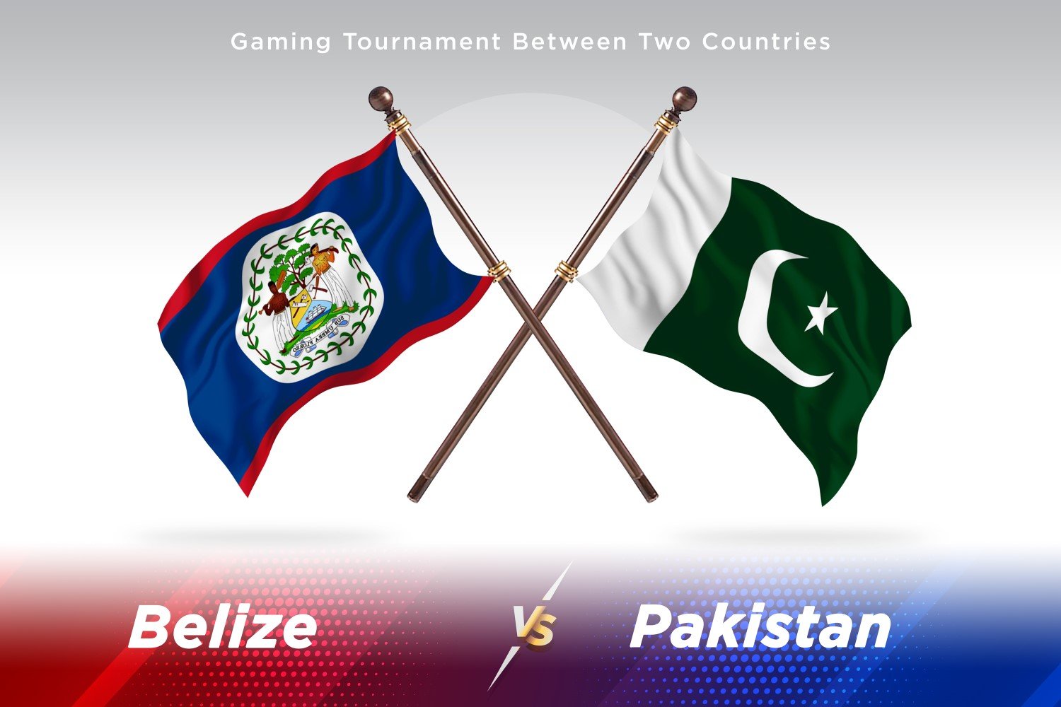 Belize versus Pakistan Two Flags