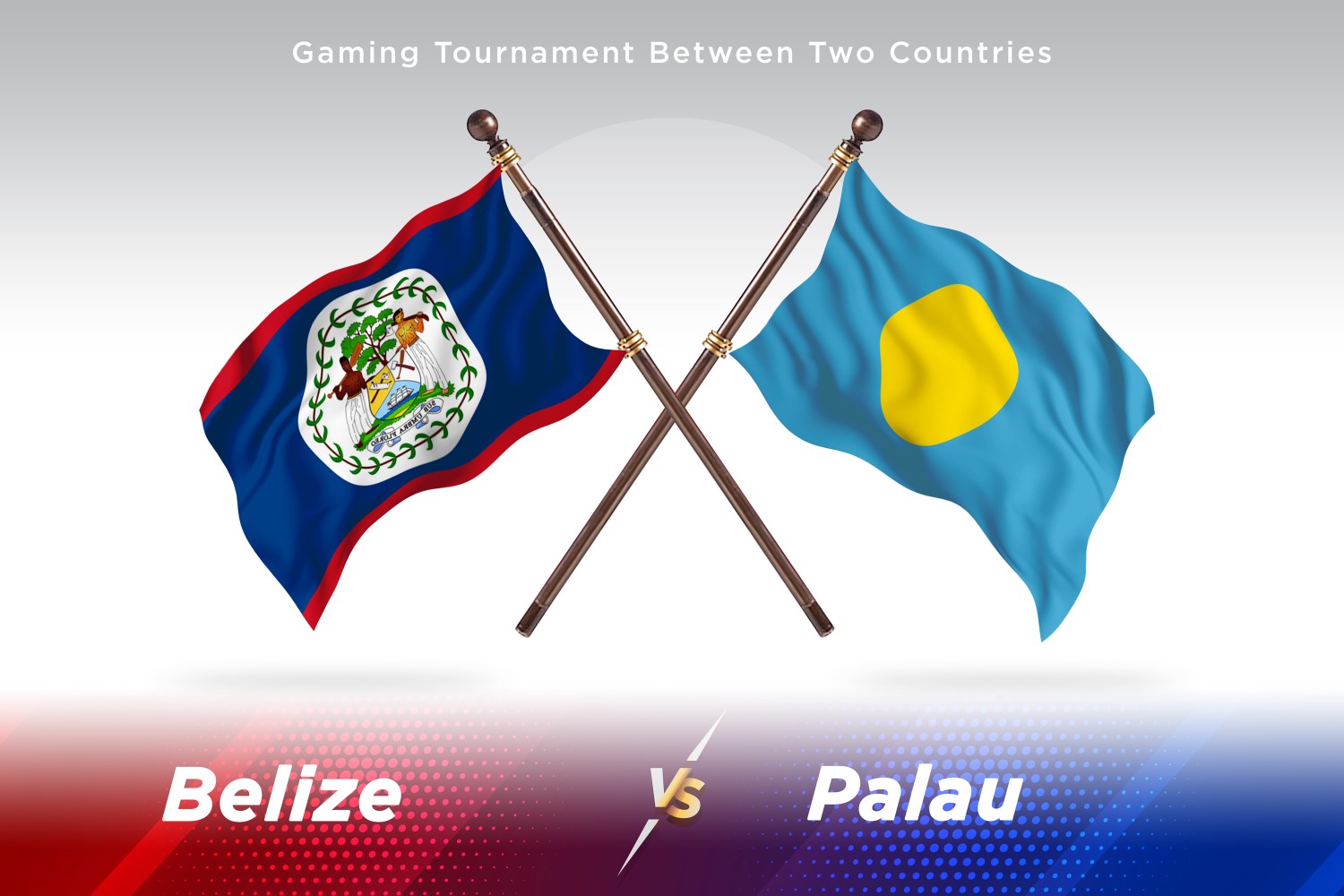 Belize versus Palau Two Flags