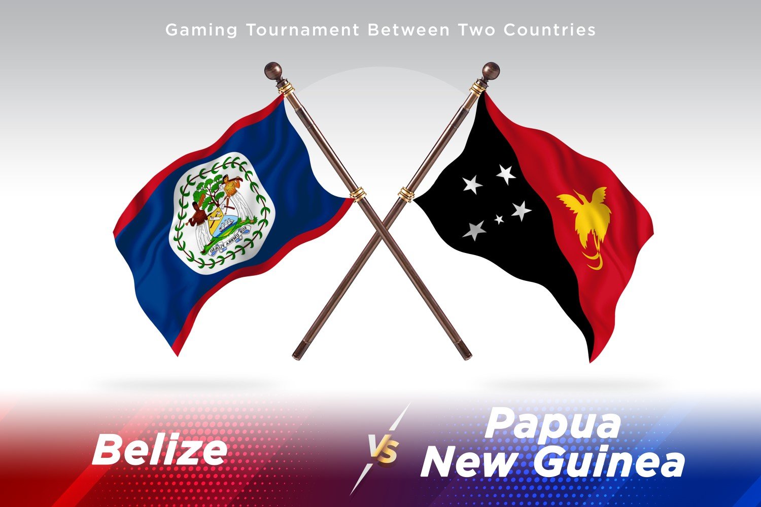 Belize versus Papua new guinea Two Flags