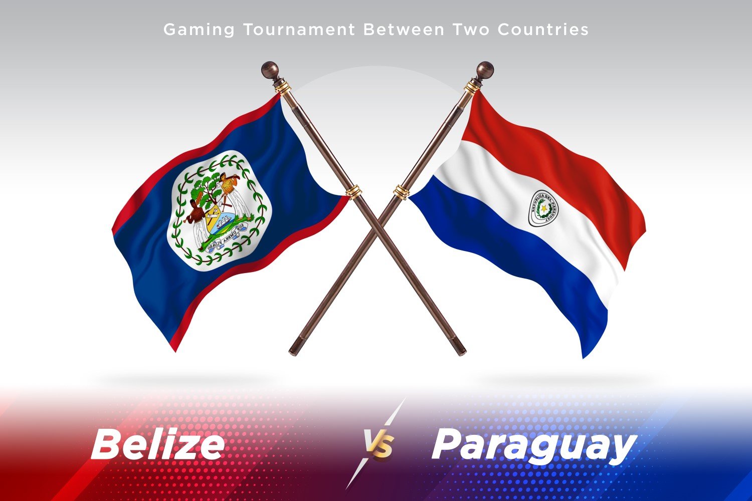 Belize versus Paraguay Two Flags