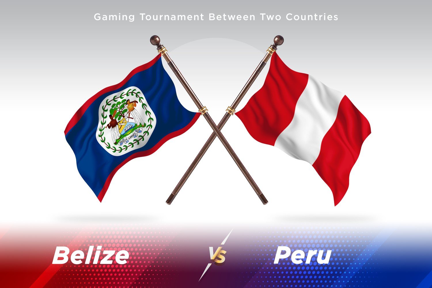 Belize versus Peru Two Flags