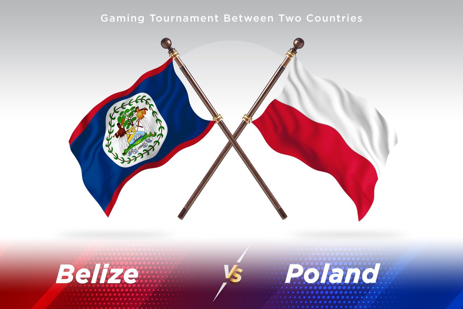 Belize versus Poland Two Flags