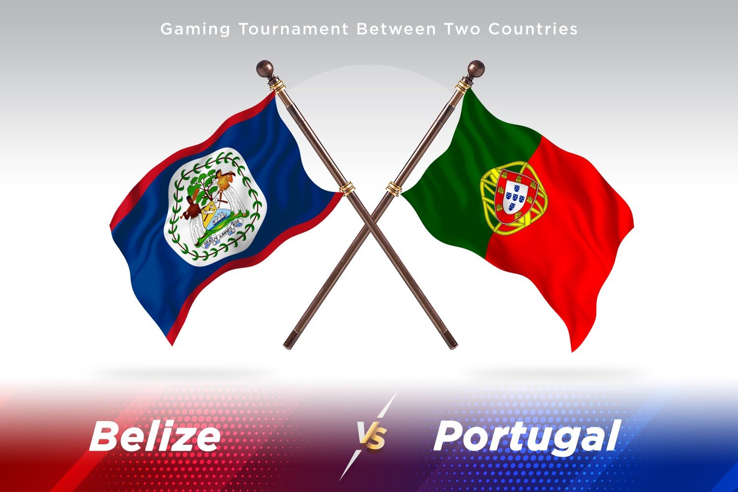 Belize versus Portugal Two Flags