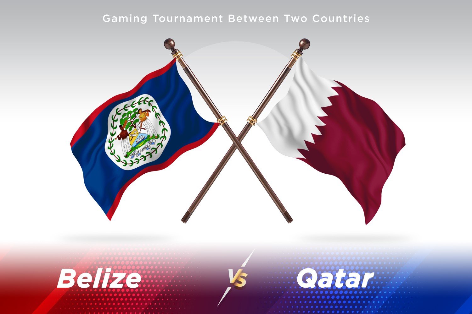 Belize versus Qatar Two Flags