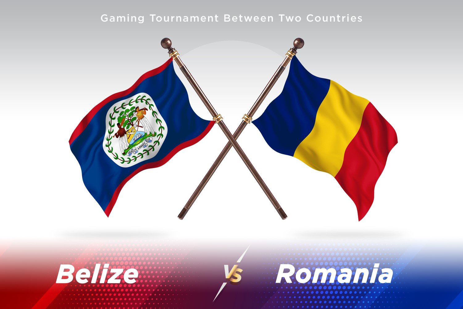 Belize versus Romania Two Flags