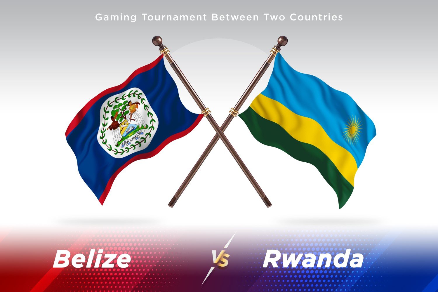 Belize versus Rwanda Two Flags