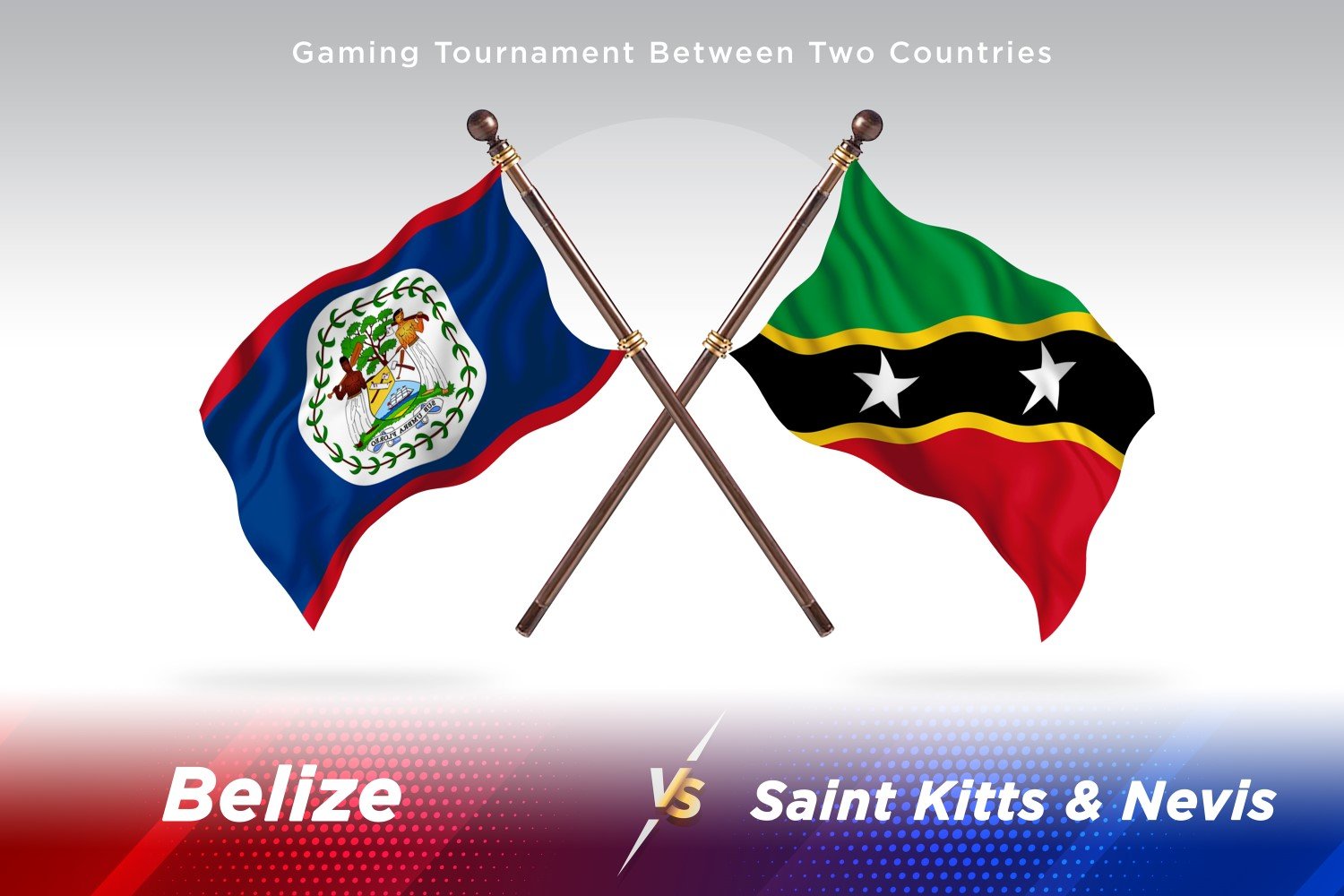 Belize versus saint Kitts and Nevis  Two Flags