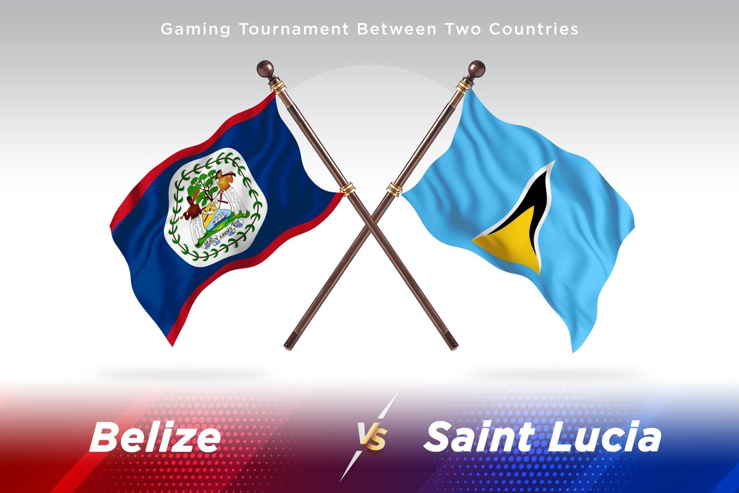 Belize versus saint Lucia Two Flags