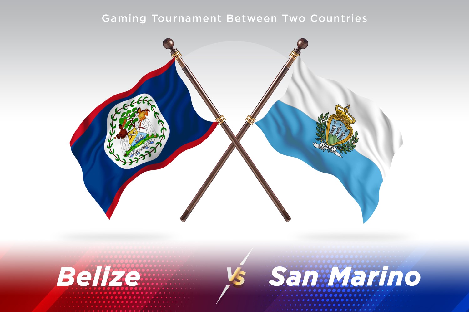 Belize versus san Marino Two Flags