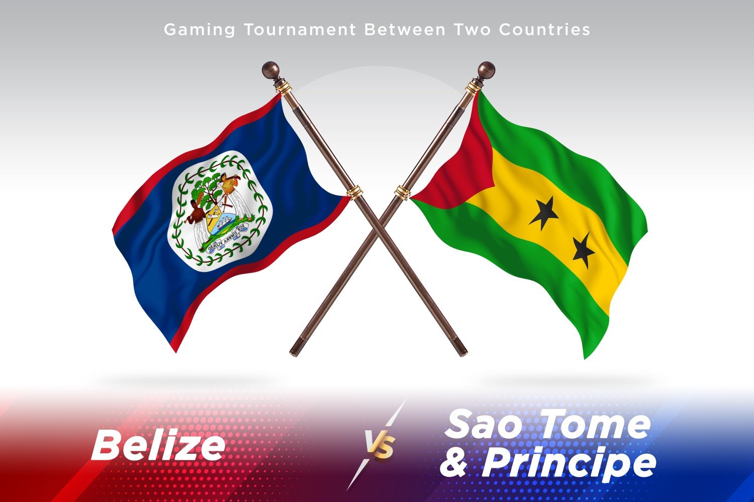 Belize versus Sao tome _ Principe Two Flags