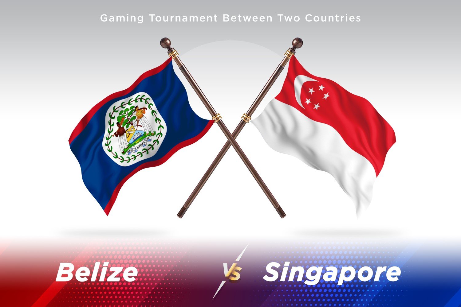 Belize versus singapore Two Flags