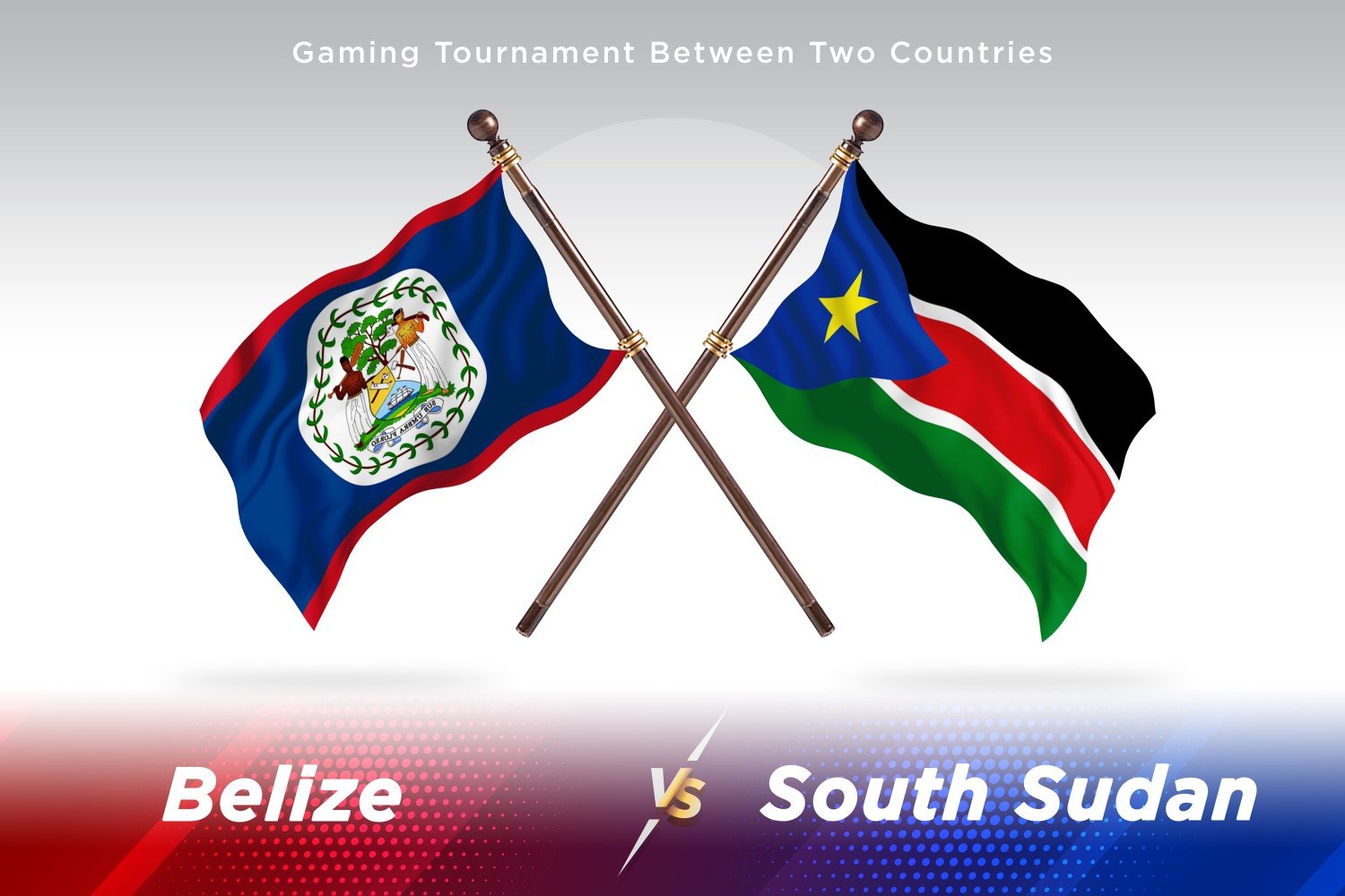 Belize versus south Sudan Two Flags