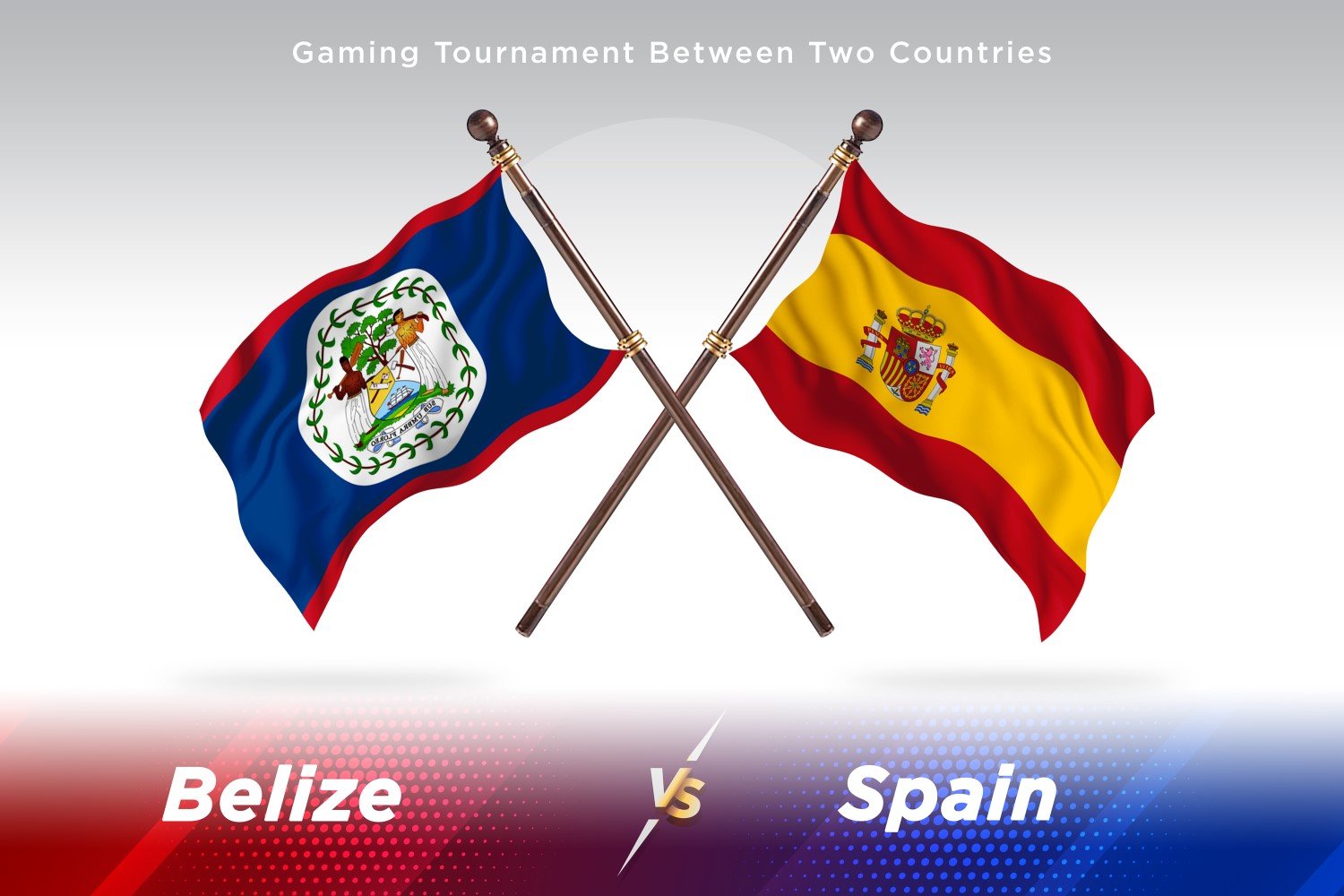 Belize versus Spain Two Flags