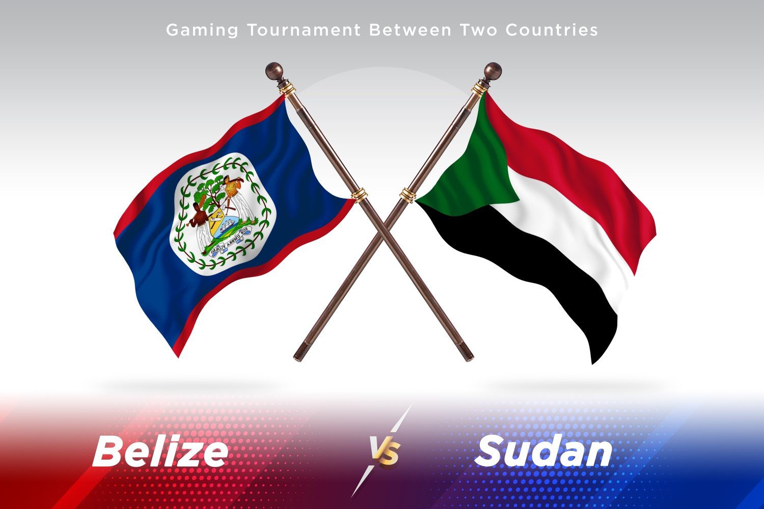 Belize versus Sudan Two Flags