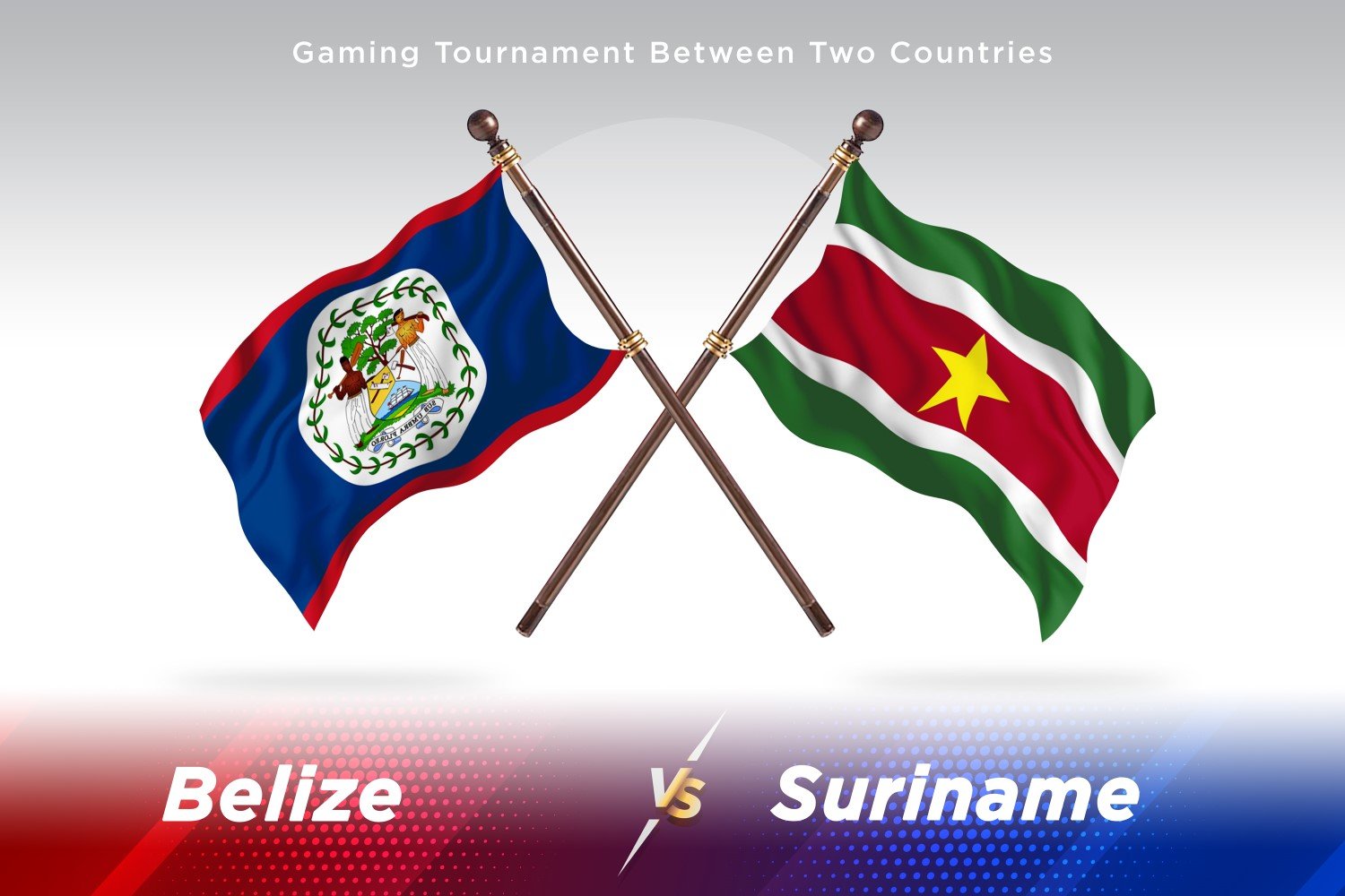 Belize versus Suriname Two Flags