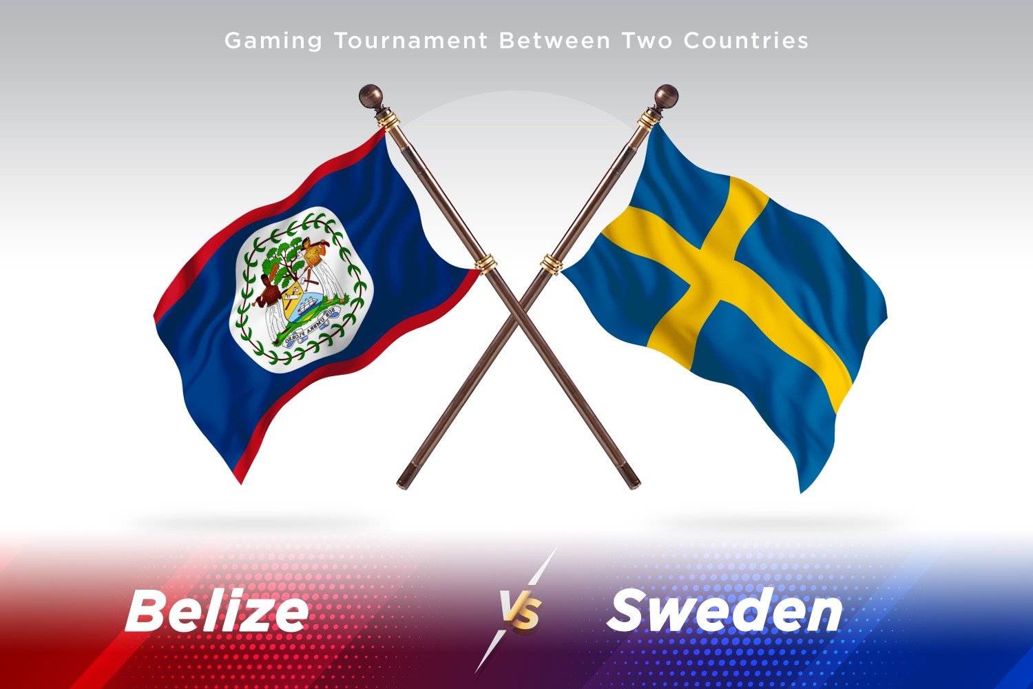 Belize versus Sweden Two Flags