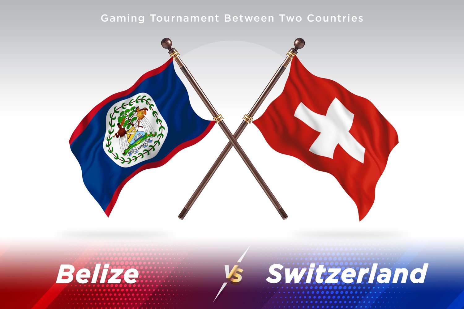 Belize versus Switzerland Two Flags