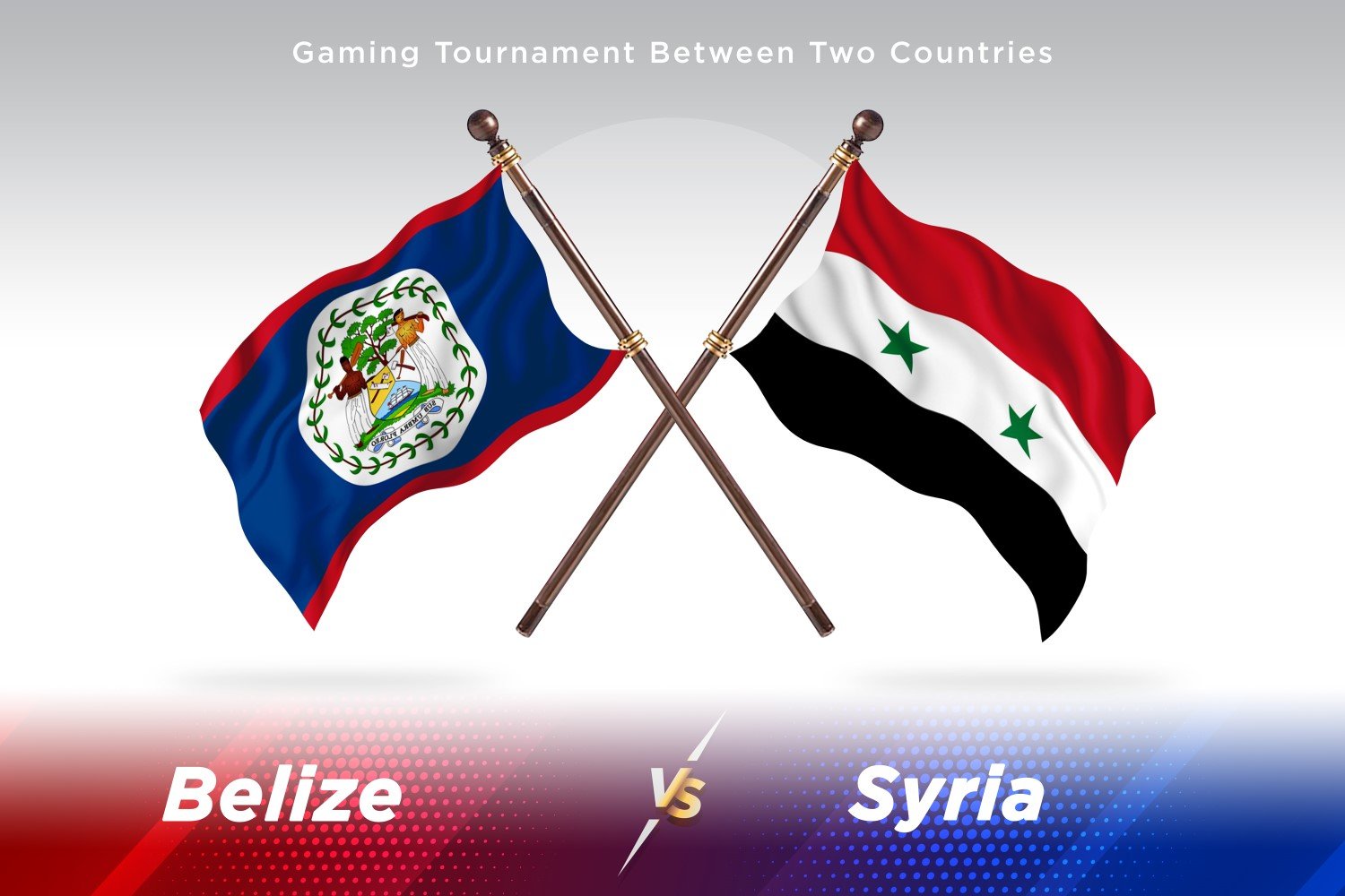 Belize versus Syria Two Flags