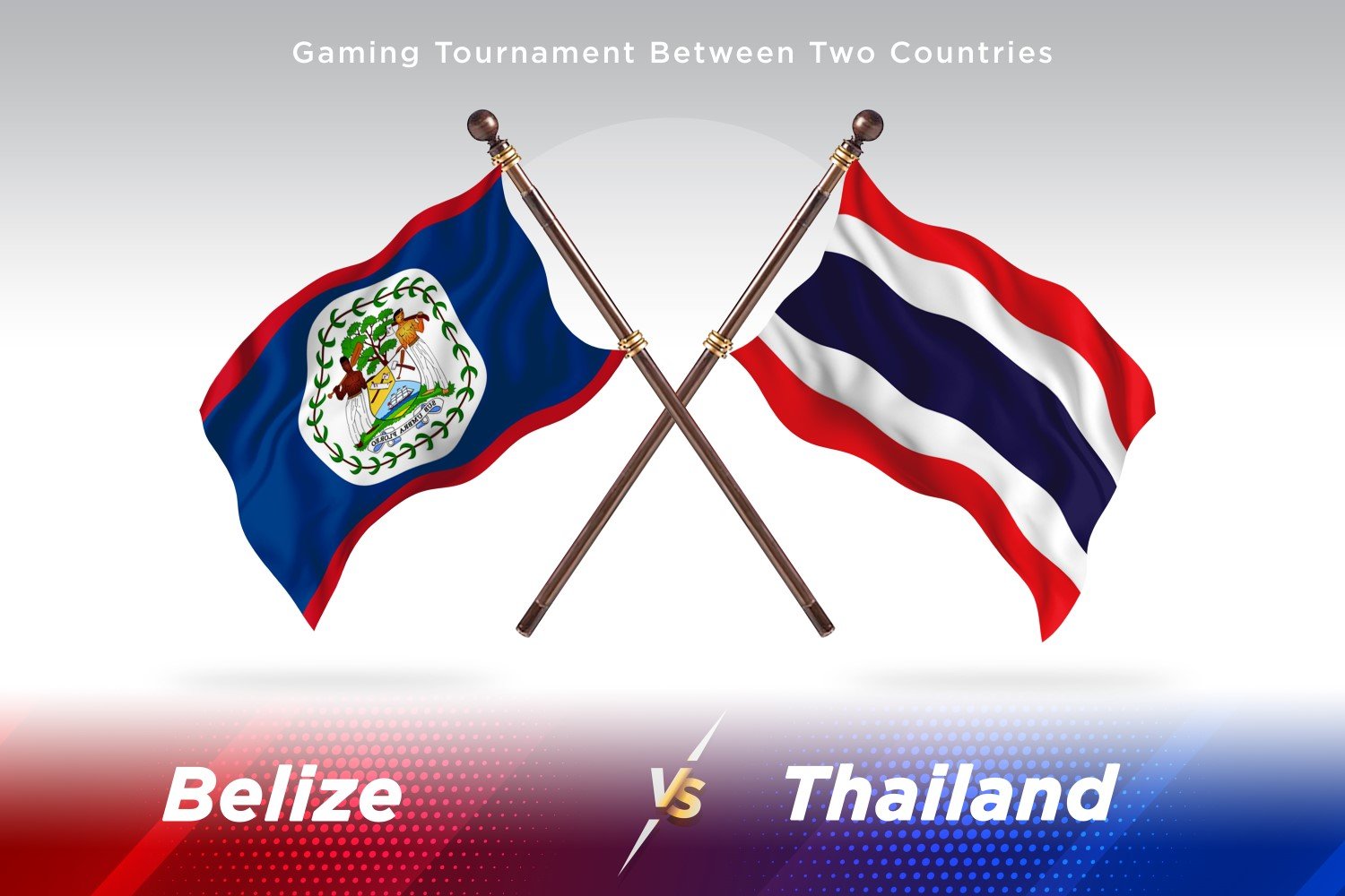 Belize versus Thailand  Two Flags