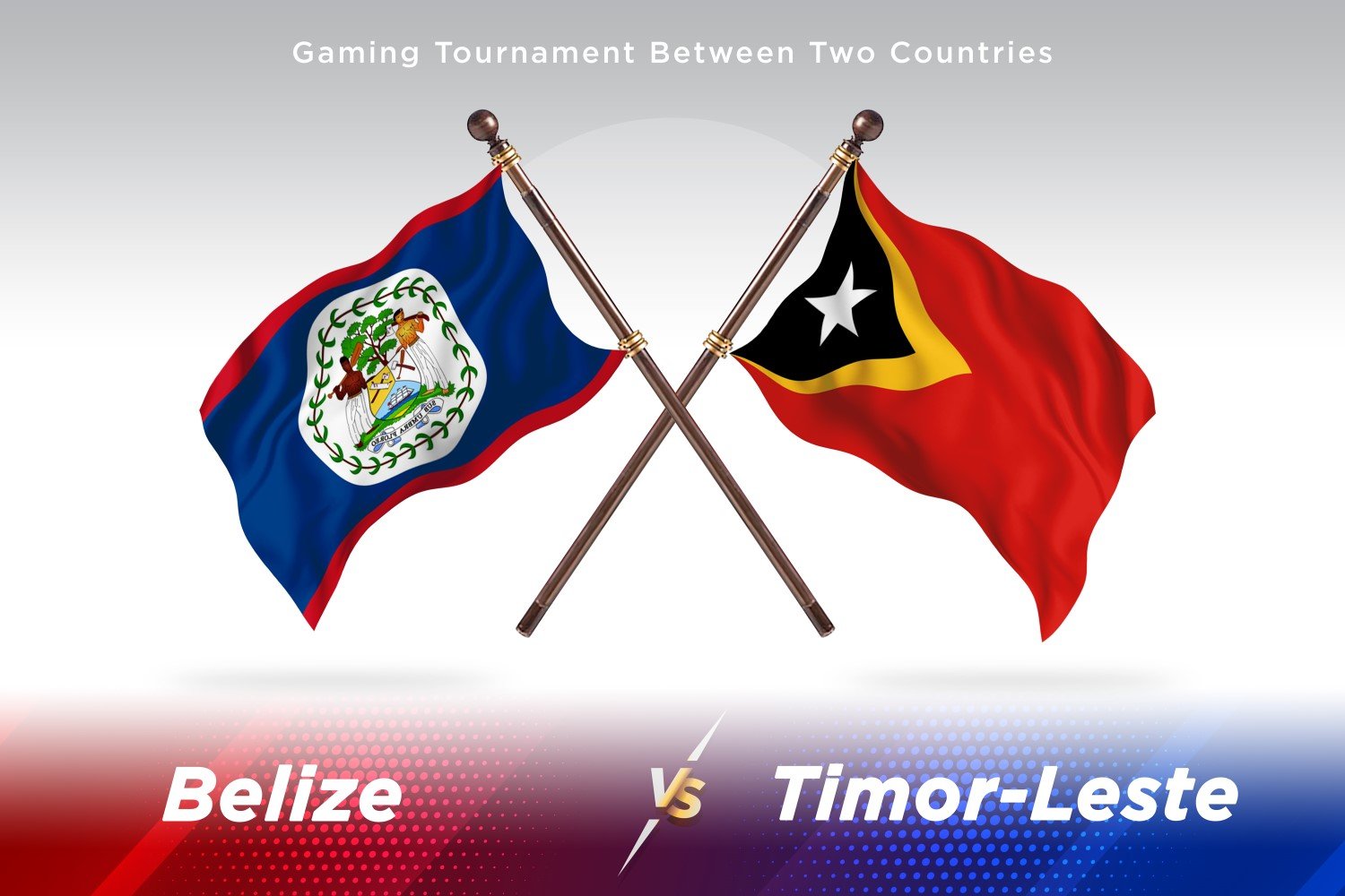 Belize versus Timor-Leste Two Flags