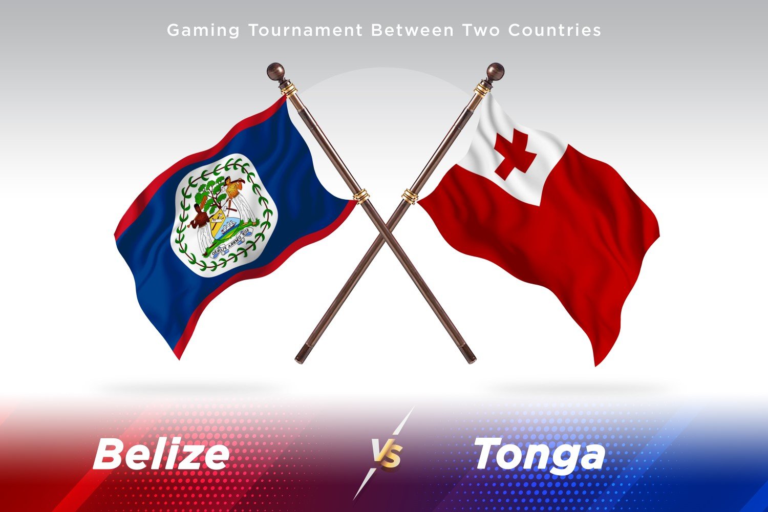 Belize versus Tonga Two Flags