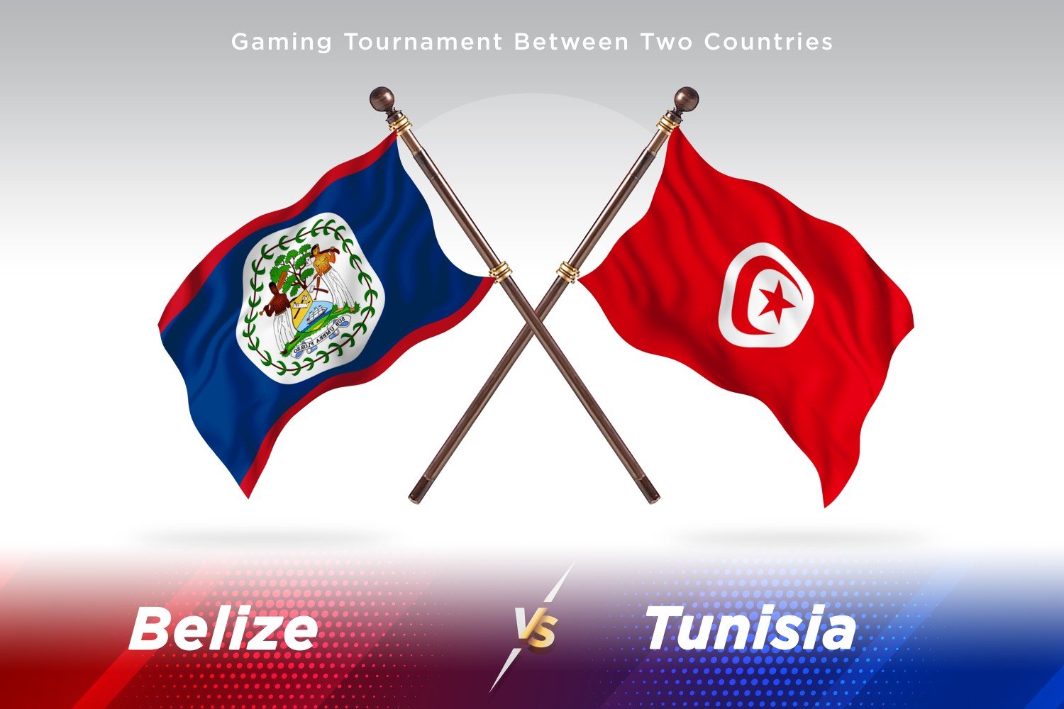 Belize versus Tunisia Two Flags