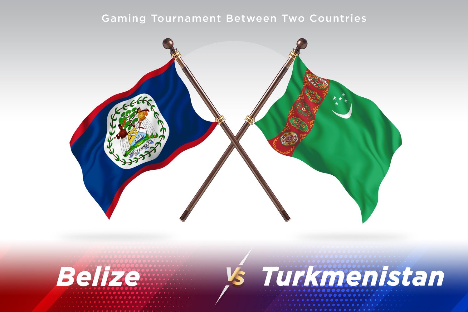 Belize versus Turkmenistan Two Flags