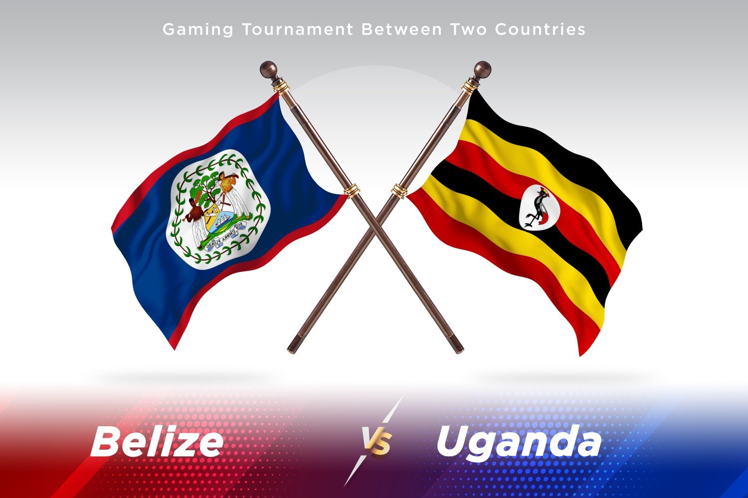 Belize versus Uganda Two Flags