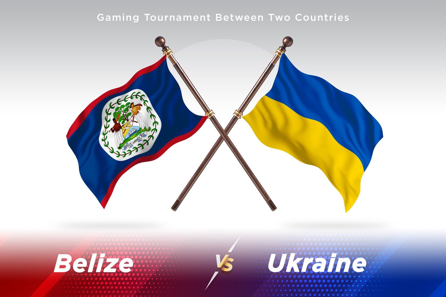 Belize versus Ukraine Two Flags