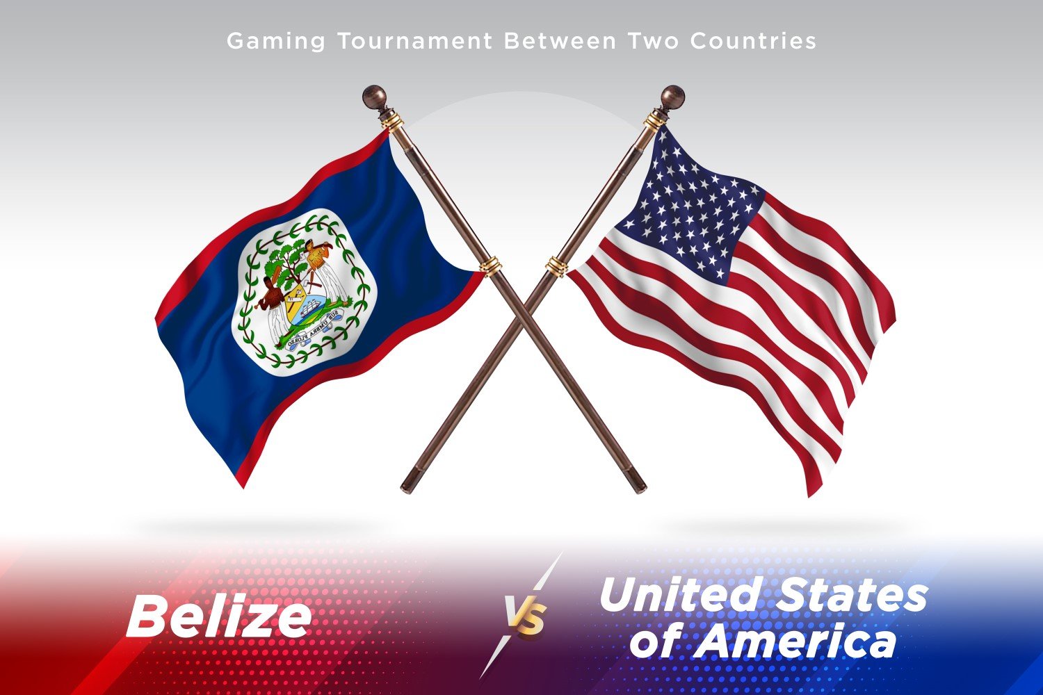 Belize versus united states of America Two Flags