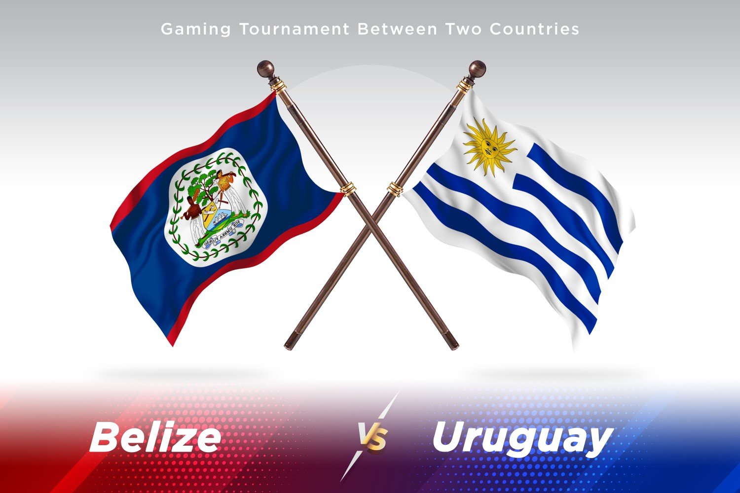 Belize versus Uruguay Two Flags