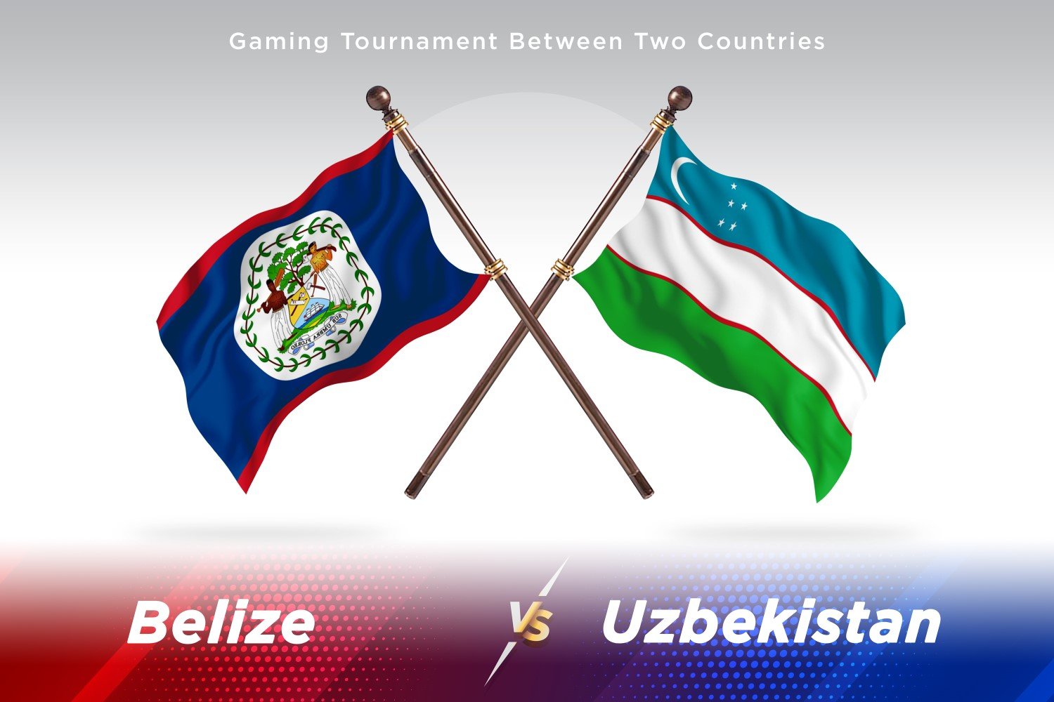 Belize versus Uzbekistan Two Flags