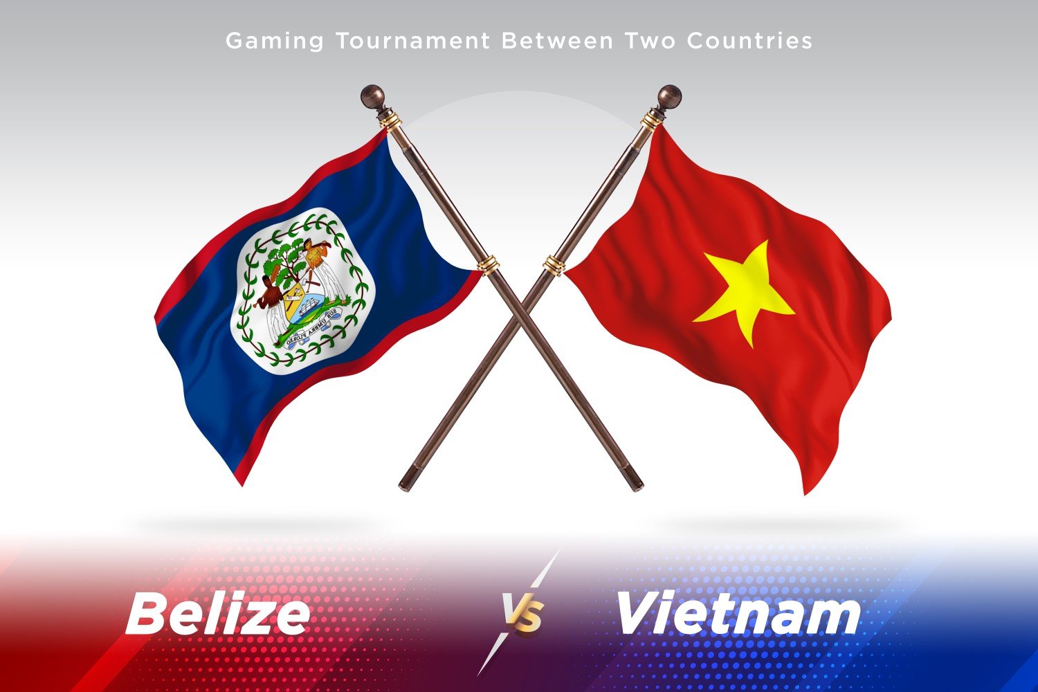 Belize versus Vietnam Two Flags