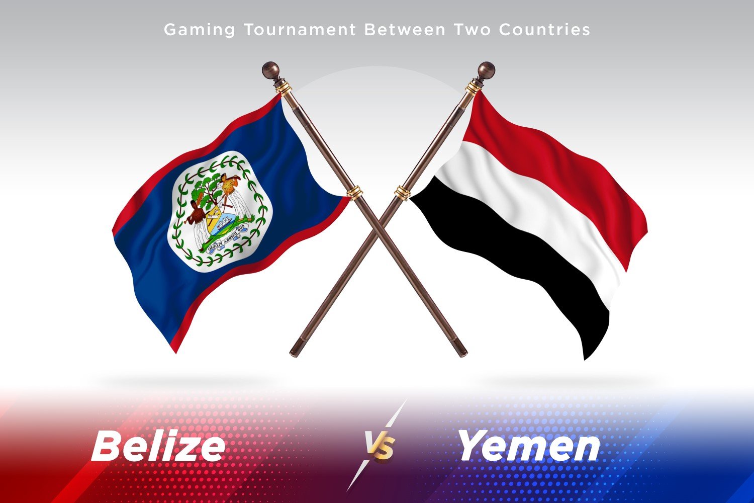 Belize versus Yemen Two Flags