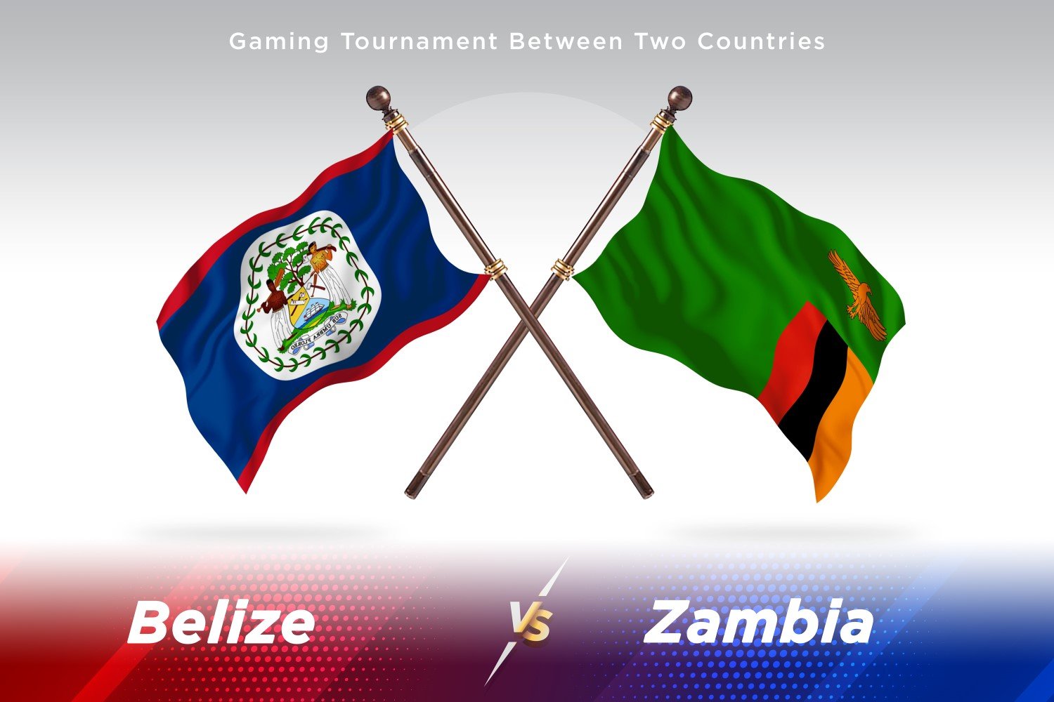 Belize versus Zambia Two Flags