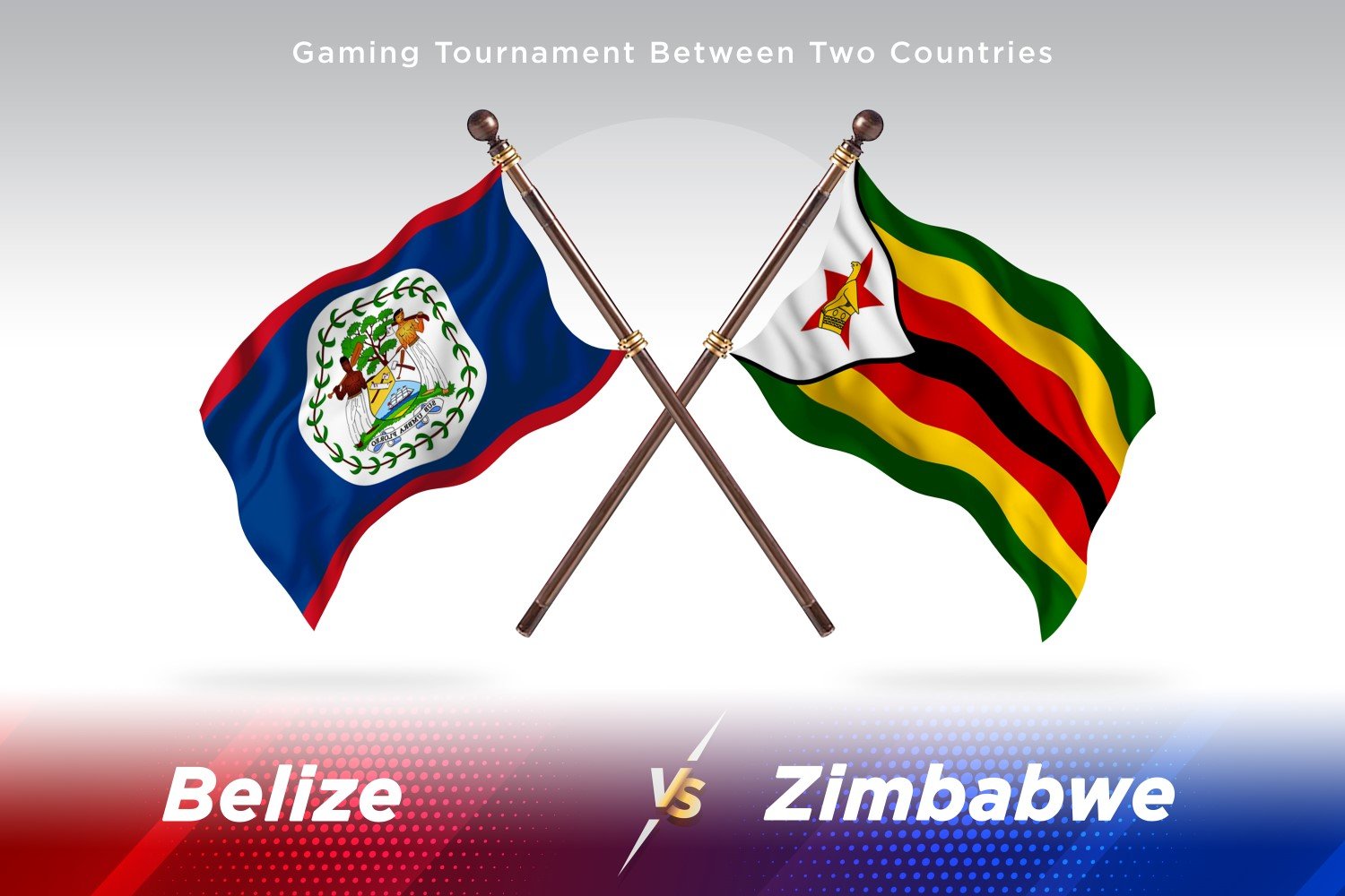 Belize versus Zimbabwe Two Flags