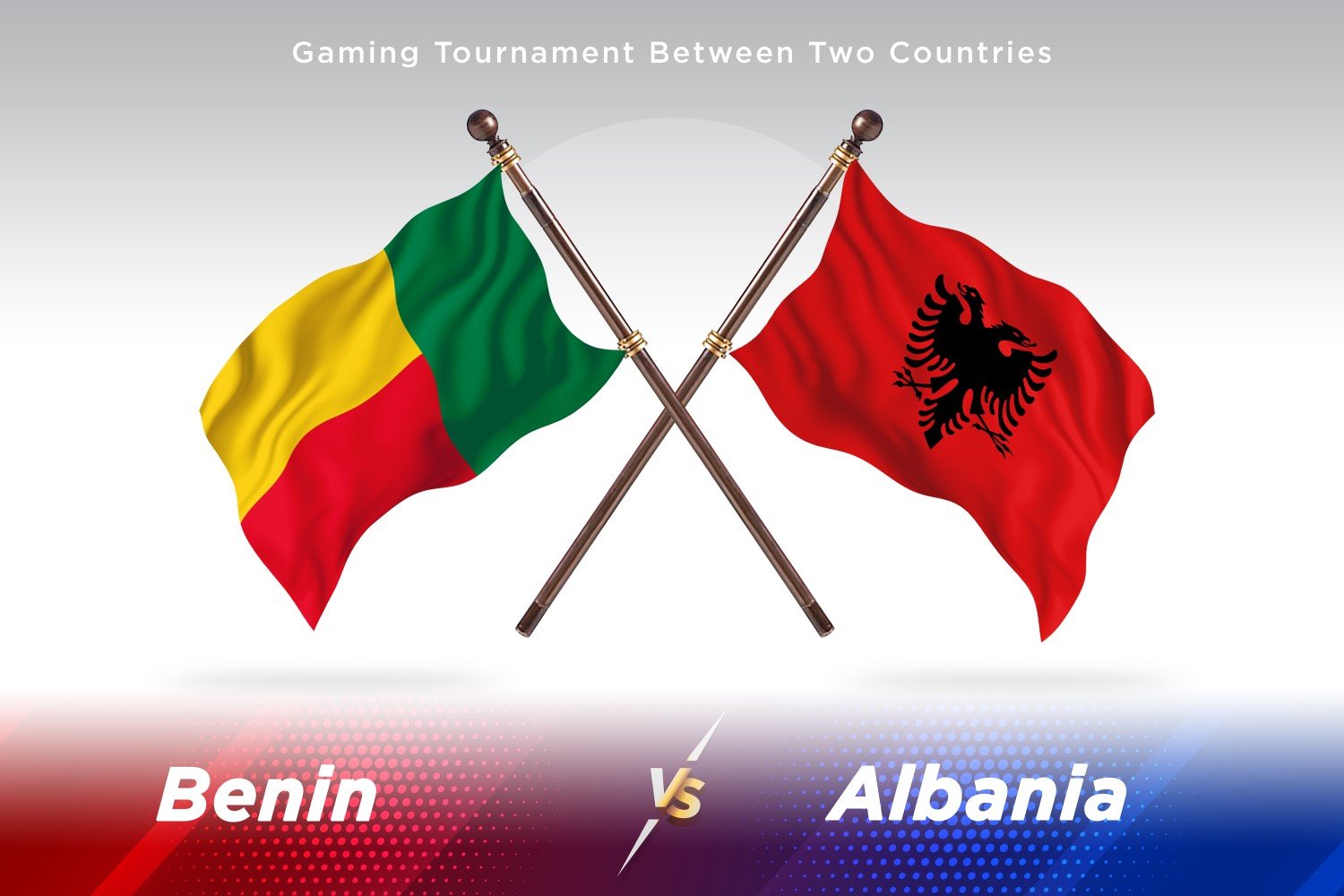 Benin versus Albania Two Flags